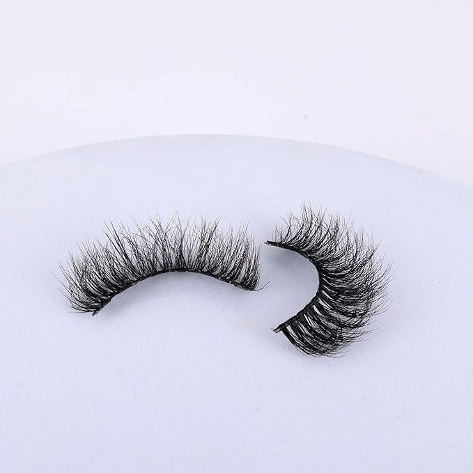 Lashes Eyelashes 8D Fluffy False Eyelashes Wispy Faux Mink Lashes Light Weight Fake Eyelashes Cat Eye Lashes 7 Pairs Pack