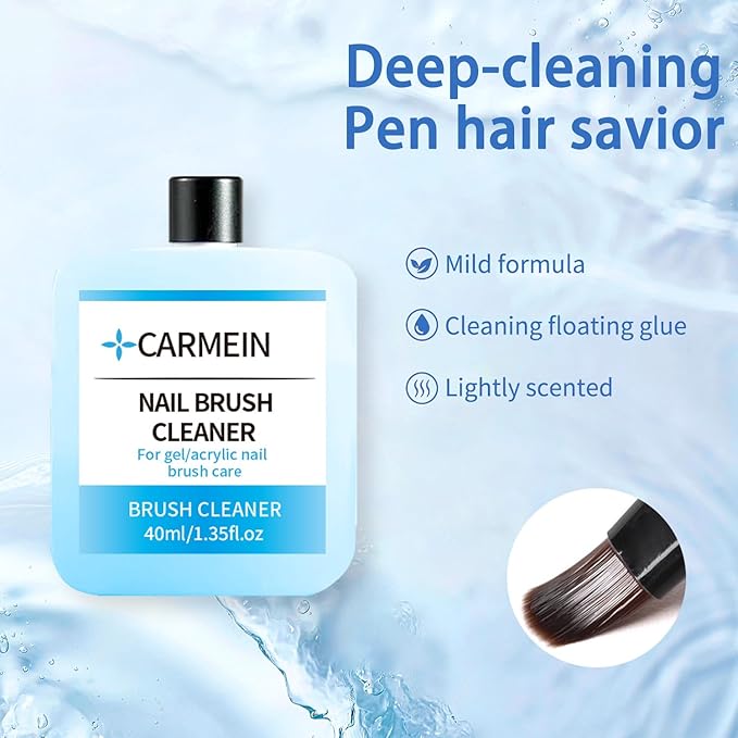 Nail Brush Cleaner - Special for Gel/Nail Art Brushes & Makeup Brush Care, Must-Have for Renewal, 40ml/1.35fl.oz