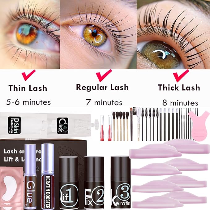 Lash Lift Brow Lamination Kit, Rapid Eyelash and Eyebrow Lifting, DIY Perming Lashes at Home Or Salon Usage Be Eye Voluminous for 6 Weeks About 15 Applications
