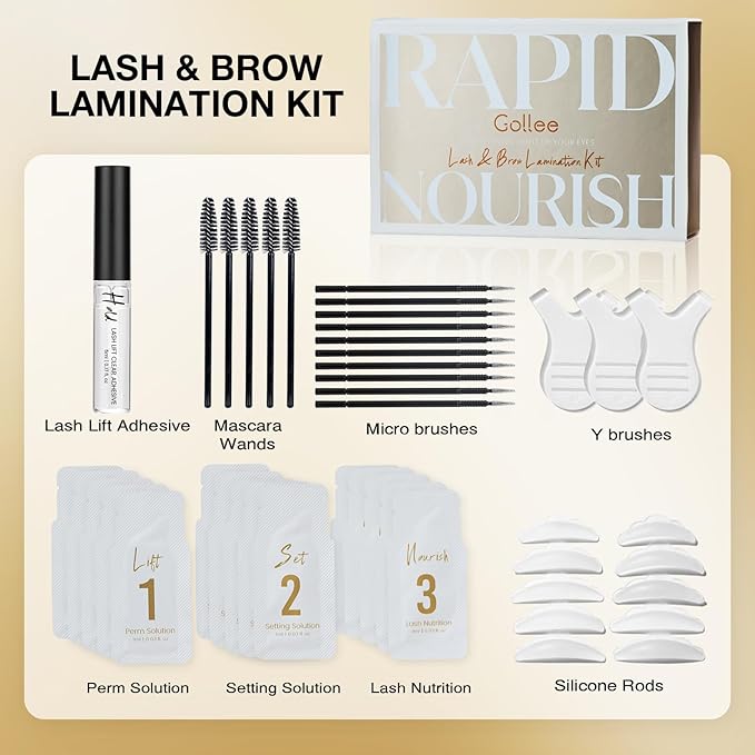 Brow Lamination Kit Lash Lift Kit, Sachet Refill Eyelash Perm Kit for Natural Curling Long-Lasting, Instant Eyelash Lift Kit, Brow Perm Kit for Salon-Quality Results at Home