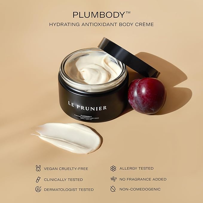 Le Prunier Plumbody™ – Clinically Proven Firming & Hydrating Body Cream with Midnight Muir® Plum Extract | Clean Vegan Antioxidant Body Lotion for Smooth, Radiant, Youthful Skin | 6.8 fl oz
