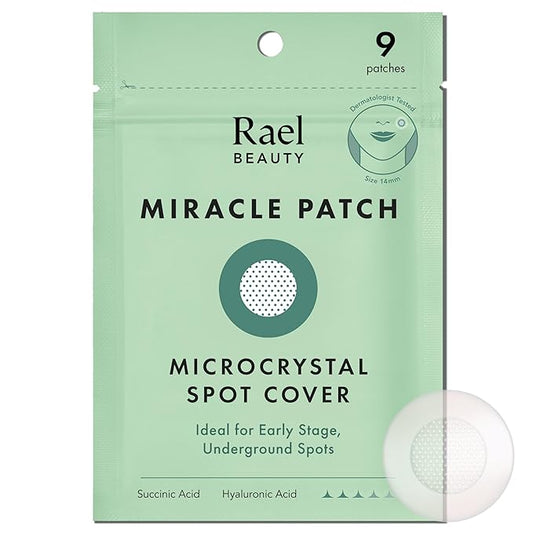 Rael Pimple Patches, Miracle Microcrystal Spot Cover - Hydrocolloid Acne Pimple Patch with Tea Tree Oil, Early Stage Zits and Blemish, Korean Skin Care (9 Count)