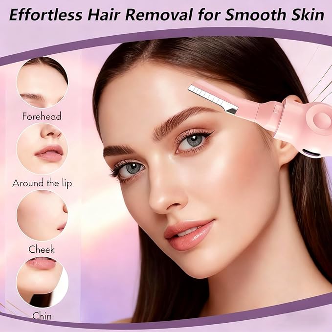 2-in-1 Multifunctional Heated Eyelash Curler & Eyebrow Trimmer for Women, Fast Heated Rechargeable Electric Eyelash Curler with 3 Heat Settings, 24H Long Lasting, Ideal Makeup Tool Gift