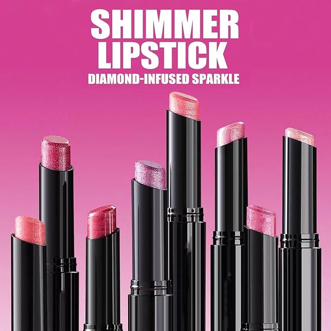 Rose Red Lipstick For Women Matte Nude Glitter Highly Pigmented Moisturizing Lip stick Hypoallergenic Waterproof Long Lasting Lipsticks Quick Makeup Lightweight Portable # 08