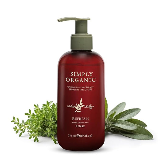 SIMPLY ORGANIC Hair Detox Clarifying Deep Conditioner Scalp Rinse, Made in Italy, All Natural Cruelty Free Hair Care for Women & Men, Rosemary, Sage & Olive Leaf Extract, 8.5 fl oz/251ml, REFRESH