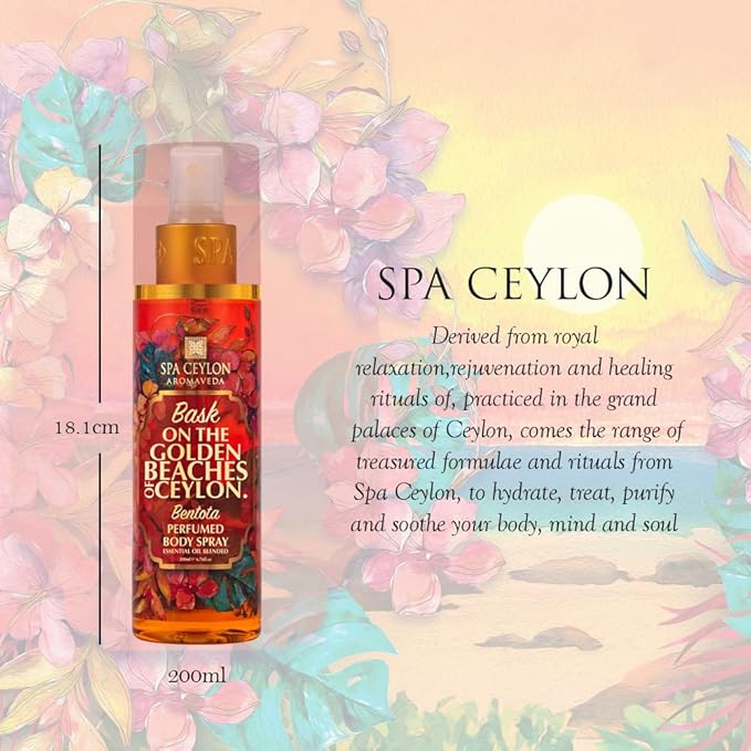 SPA CEYLON Bentota Body Spray for Women | Refreshing Summer Fragrance Spray | Floral & Fruity Scent 200ml