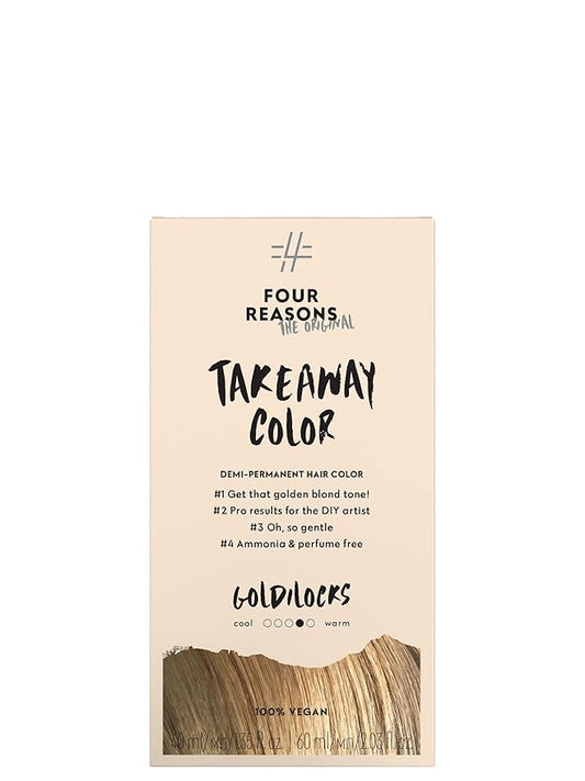 Four Reasons Original Takeaway Color - Goldilocks – 8.3 Warm Golden Blonde - Demi-Permanent Hair Color - Ammonia-Free and Fragrance-Free Hair Dye - 100% Vegan & Cruelty Free