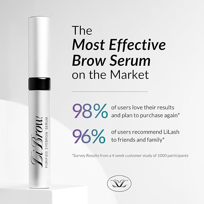 LiBrow Purified Eyebrow Serum XL to Grow Darker, Fuller, Thicker-Looking Brows - Natural Botanical Extracts, Safe for Sensitive Skin & Thin Brow Hairs - Vegan & Cruelty-Free (6mL, 6-Month Supply)