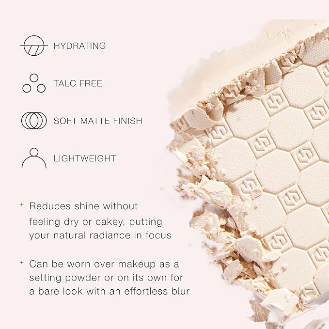 Jouer Soft Focus Hydrate & Setting Powder - Pressed Powder with Matte Finish - Blurring Powder for Fine Lines and Pores - Set Face Makeup Foundation or Concealer - Fair
