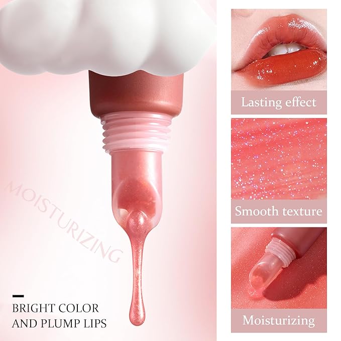 Juicy Lip Gloss, Lipgloss for Women and Girls, Lip Plumper, Lip Makeup Hydrating, Tinted Lip Balm, Colorful Lipgloss Moisturizing and Vibrant #jelly
