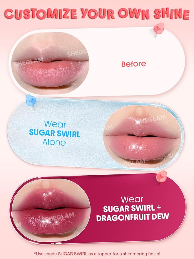 SHEGLAM Hydra Jelly Pocket Lip Jam Hydrating Nourishing Lip Gloss Moisturizing Lip Makeup-Fig Flirt