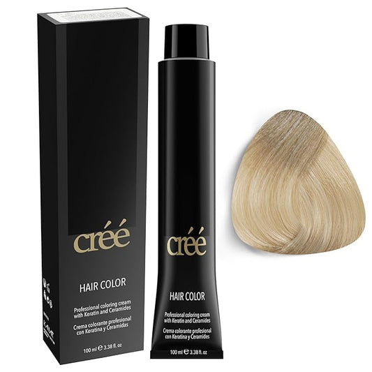 Cree Professional 10.1 - Lightest Ash Blond Permanent Hair Color - Long Lasting, Rich Vibrant - Gray Coverage 100ml - 3.4 fl.oz.