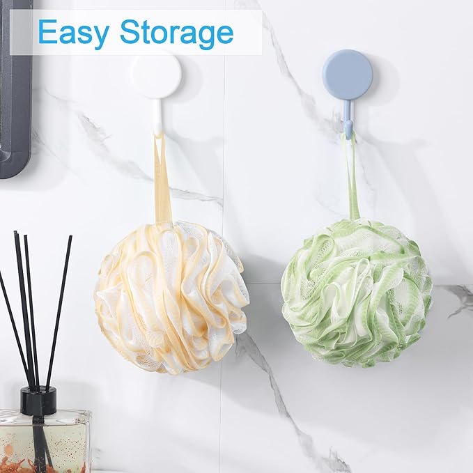AmazerBath Loofah Sponge 75g/Piece, Exfoliating Bath Sponge Body Scrubber - Loofa Set of 4 - Cotton Candy Quartet, Large