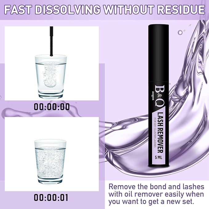Lash ClusterS Eyelash Extension Kit Individual Lashes Clusters with Lash Cluster Glue and Remover for DIY Eyelashes Extensions (Kit,B07)