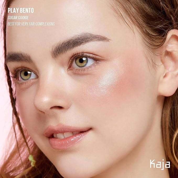 Kaja 3-in-1 Blendable Sculpting Trio - Play Bento | with Mango Seed Butter, Cream Bronzer, Powder Blush, and Highlighter, 00 Sugar Cookie