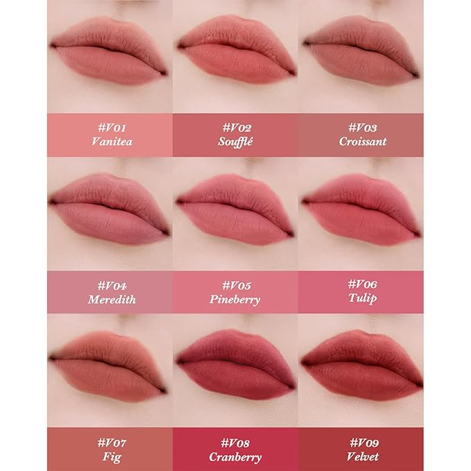 Flower Knows Strawberry Cupid Cake Lip Cream,Velvety-Smooth Matte Liquid Lipstick,Hydrating,Smudge-proof & Stain-Free Lip Stain(V02 Soufflé,0.17 Fl Oz)