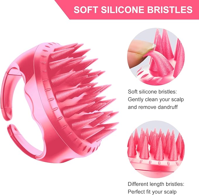 SetSail Hair Scalp Massager Shampoo Brush, Soft Silicone Hair Scalp Scrubber with Ergonomic Handle Dry and Wet Use Hair Scalp Brush for Hair Growth, Dandruff Removal, Blood Circulation for Women Men