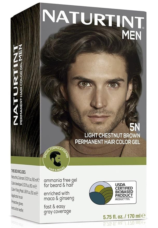 Naturtint Mens Permanent Hair Color for Hair Beard and Mustache (5N Light Chestnut Brown)