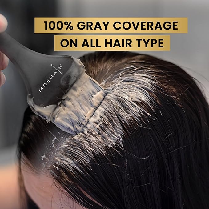 MOEHAIR 7NA Permanent Hair Color (Blonde Natural Ash) | Hair Color for 100% Gray Coverage | Infused with Keratin | Adds Shines & Smoothens Hair | Non-Drippy (3.38 Fl. Oz)