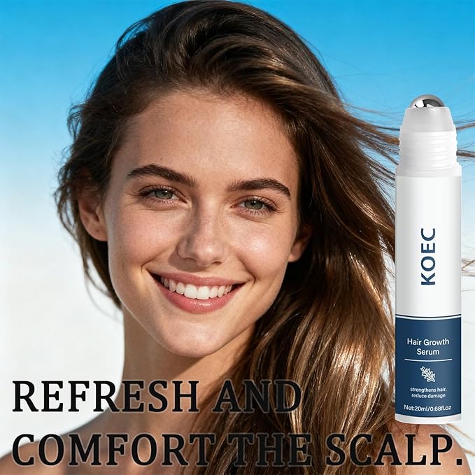 Hair Growth Serum Roll-On,Rosemary Oil Nourishing Scalp Treatment,Reduces Hair Fall and Strengthens Hair,Easy Roller Applicator for Women and Men (1)