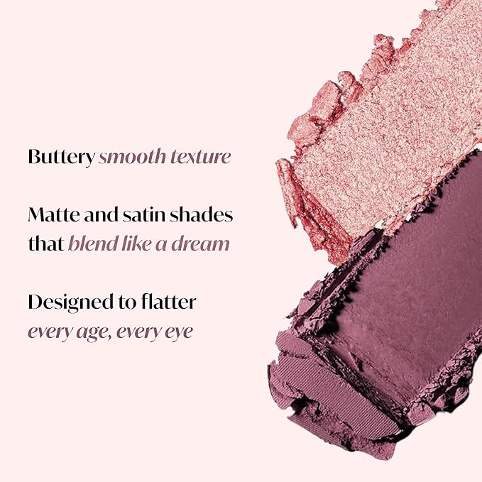 Lamora Pink Eyeshadow Palette - 12 Soft Mauve Rose Shadows, Multi-Use Eye Makeup Palette with Matte & Shimmer Finishes, Ultra-Blendable Everyday Neutrals, Long-lasting Wear, Travel Makeup with Mirror