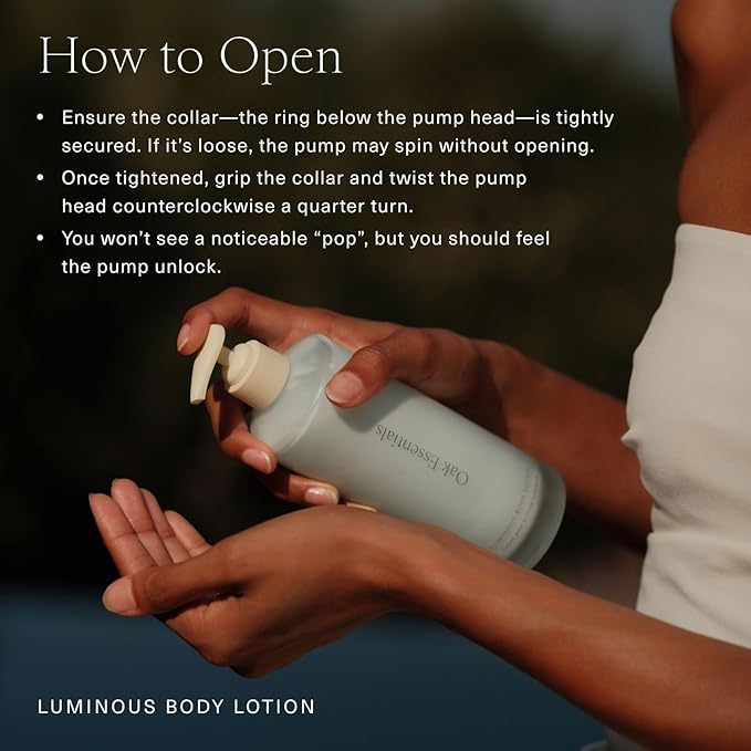 Oak Essentials Luminous Body Lotion | Hydrating Blue Tansy Body Cream with Rose Oil, Turmeric, Shea Butter and Coconut Oil, 1.33 Fl Oz (Travel Size)