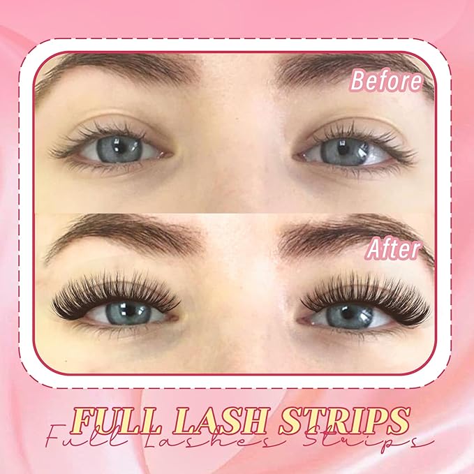 Ahrikiss Lashes Fluffy False Eyelashes Cat Eye Lashes 8 Pairs Faux Mink Lashes Full Strip Lashes Kit with Lash Glue and Lash Tweezers Soft Fake Lashes Lightweight Eyelashes (Fancy)