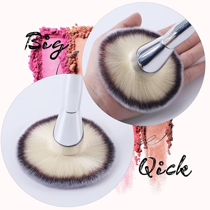 GLORAY Powder Brush Large Foundation Brush for Pressed Powder Fluffy Kabuki Makeup Brushes Perfect For Buffing,Stippling,Blending Liquid,Cream and Flawless Setting Powder Contour Face Brush