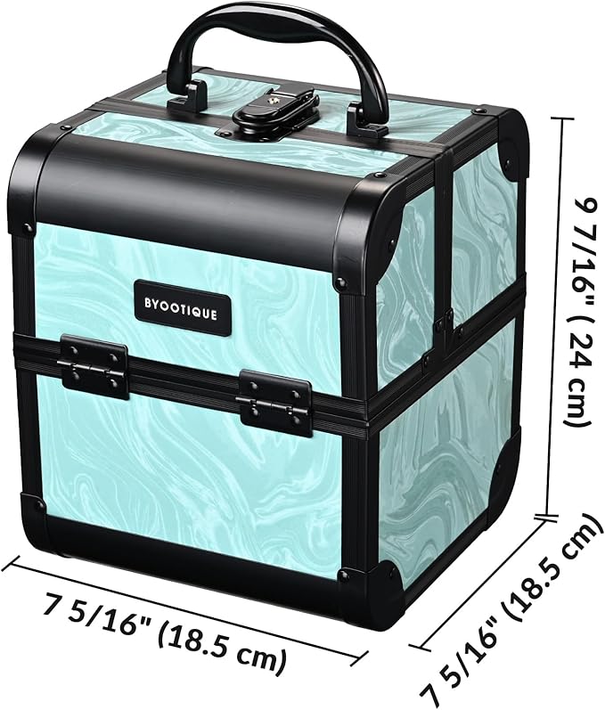 BYOOTIQUE Rolling Makeup Train Case with Portable Cube Case Cosmetic Organizer