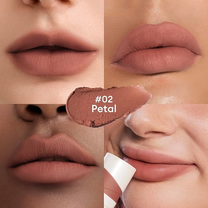 ITY Velvet Matte Finish Lip Stain-Mousse Textured Lip Clay, Red Shade, Conceals Lip Lines, Rich Pigment Lip Tint Lipsticks,4g (0.14 oz). (Classic 2-Pack Nude3)
