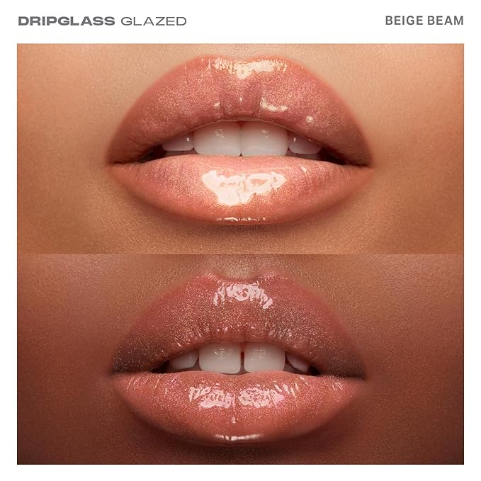 MORPHE Dripglass High Shine Lip Gloss - Semi-Sheer or Full Coverage Lip Color with Glass-Like Shine and Nonsticky Finish - Infused With Squalane & Vitamin E - Beige Beam (0.13 Fl Oz)