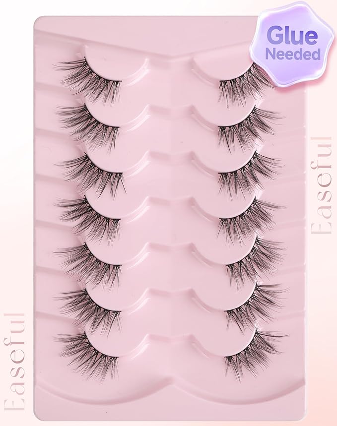 Half Lashes Natural Half Eyelashes Cat Eye Corner Lashes Narutal Look Wispy Lashes False Half Lashes 3/4 Lashes End Lashes Half-02