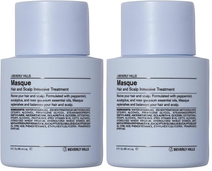 J Beverly Hills Blue Hair Mask with Eucalyptus Oil for Scalp Treatment, 3 Oz (Pack of 2)