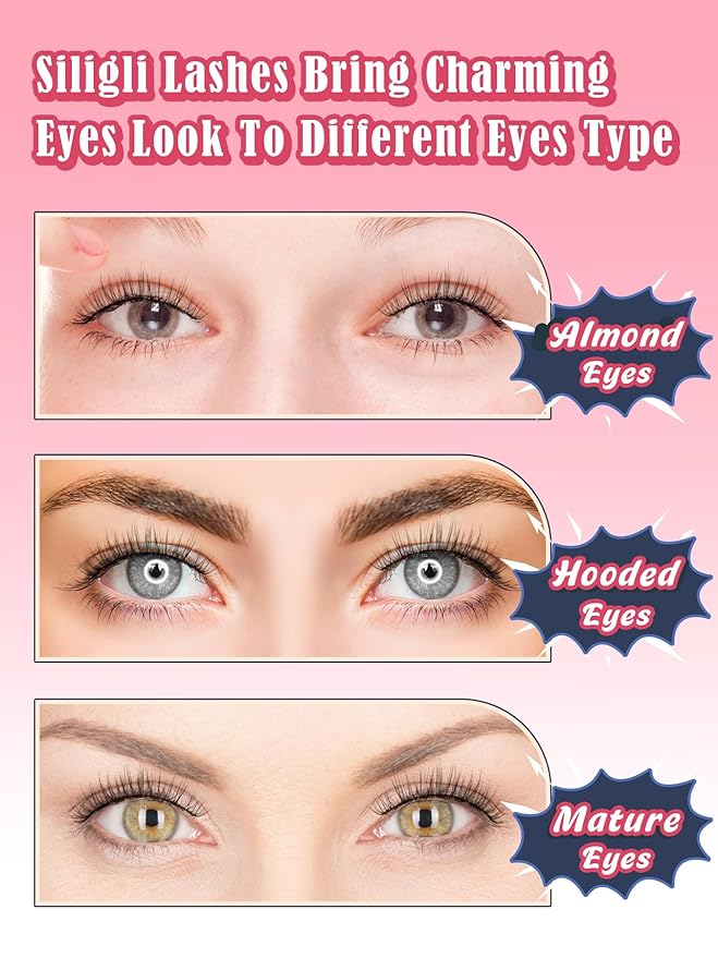 Eyelashes Short Natural Lashes Wispy Eyeashes Natural Look 10mm Strip Lashes False Eyelashes C Curl Eye Lashes Pack 0.1MM Thin Band 3D Volume Soft Eyelash Siligli Lash 7 Pair