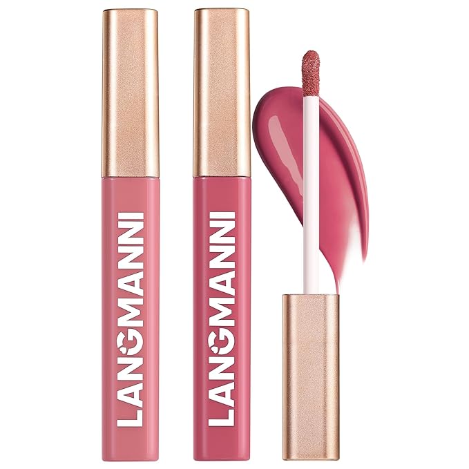Jolilab 2 Colors Cream Texture Lip Gloss Set - Highly Pigmented,Hydrating, Moisturizing Makeup for Women(#3+4)