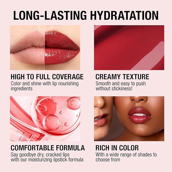 Jolilab 2 Colors Cream Texture Lip Gloss Set - Highly Pigmented,Hydrating, Moisturizing Makeup for Women(#9+10)