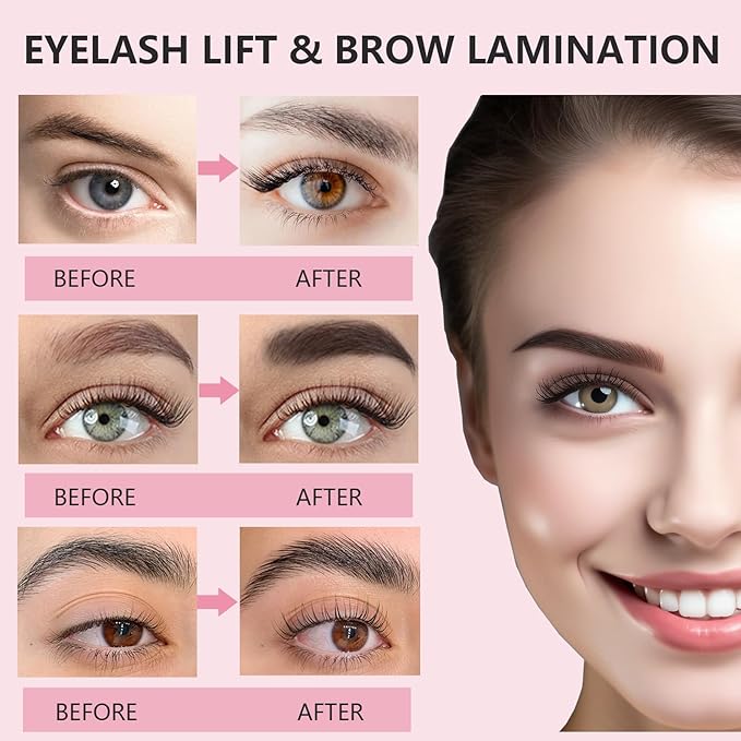 2025 Upgraded Lash Lift Kit, Professional Eyelash Perm Kit for Safe & Lasting Perming, Curling and Lifting Eyelashes, Easy for Beginner, Lash Lifting DIY Set for Salon-Quality at Home