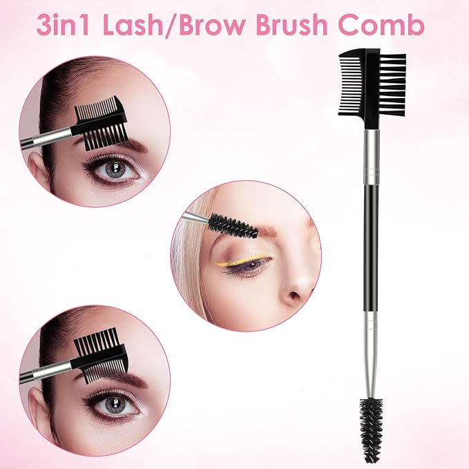 4PCS Eyelash Comb Eyebrow Brush Lash Separator and Brow Spoolie, Spooly for Eyebrows, Mascara Separator Tool, Eye Makeup Tools