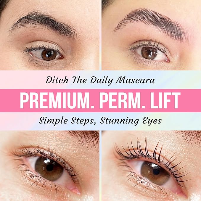 PERMANIA Korean Lash Lift Kit, Tube Design Easy to Apply Brow Lamination Kit for Natural Results Instant Lifting & Curling with Detailed Instruction
