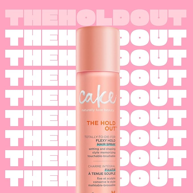 Cake Beauty Hairspray, The Hold Out – For Brushable, Touchable, Flexible Hold– Multi Tasking Styler- Vitamin E & Abyssinian Oil – For All Hair Types- 5.6 Oz. / 160 g