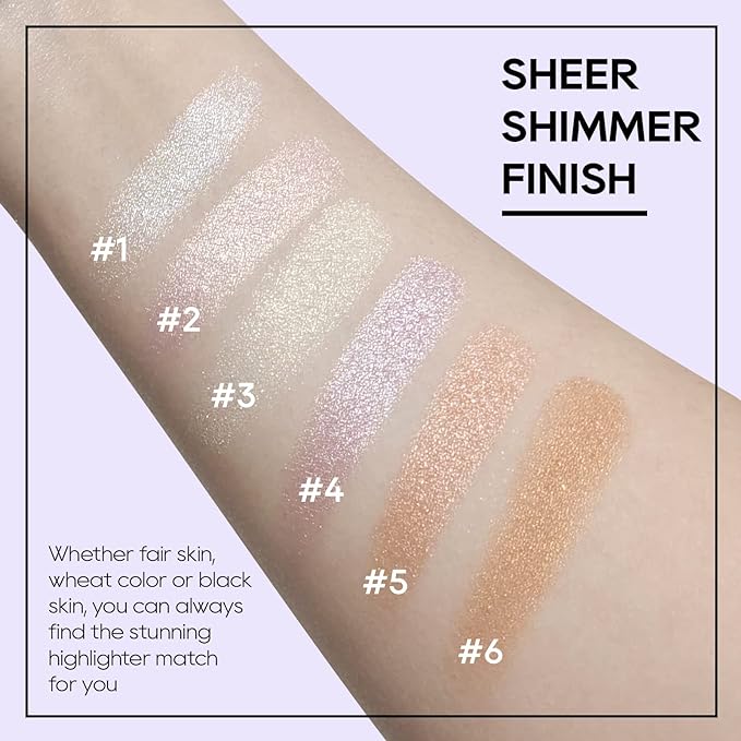 Baked Purple Highlighter Powder Palette, Makeup Highlighter Powder Palette Sheer Shimmering Finish Face Highlighters Makeup Iluminadores de Maquillaje #04 Twilight Purple