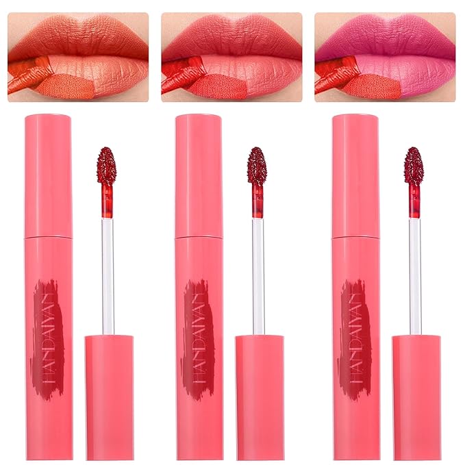 3 Colors Peel Off Matte Lip Liner Stain, Long Lasting Natural Peel Off Tattoo Lip Stain, Waterproof Non-Stick Cup Lip Tint Peel Off Lip Gloss, Lip Makeup Christmas Day Gifts for Women-01#02#03#