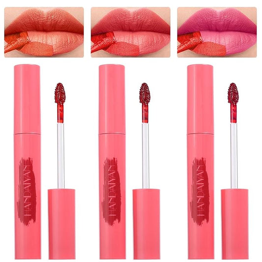 3 Colors Peel Off Matte Lip Liner Stain, Long Lasting Natural Peel Off Tattoo Lip Stain, Waterproof Non-Stick Cup Lip Tint Peel Off Lip Gloss, Lip Makeup Christmas Day Gifts for Women-01#02#03#