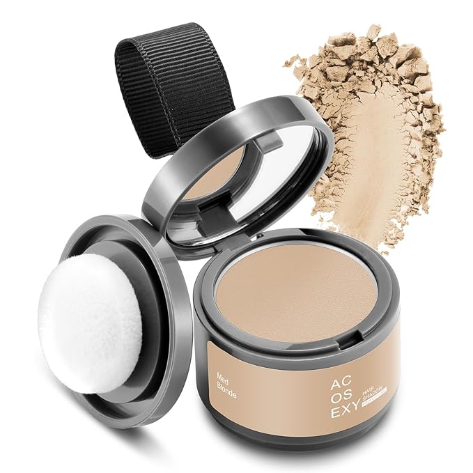 Root Touch Up Hair Powder, Med Blonde, Instantly Covers Hairline Shadow, Thinning Hair for Women Eyebrows, Gray Hair Coverage for Men's Beard Line, Bald Spots