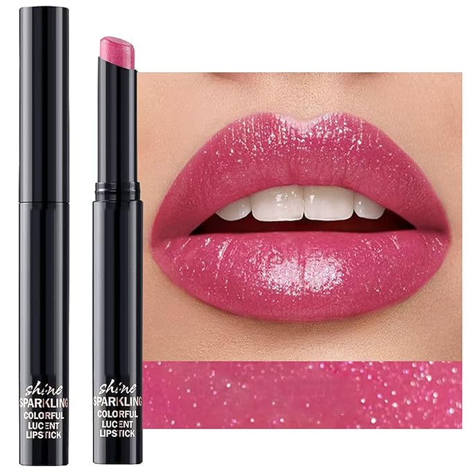 Dark Purple Lipstick with Glitter for Women - Sparkling Lip Glitter, High Impact Color, Transfer Resistant # 09