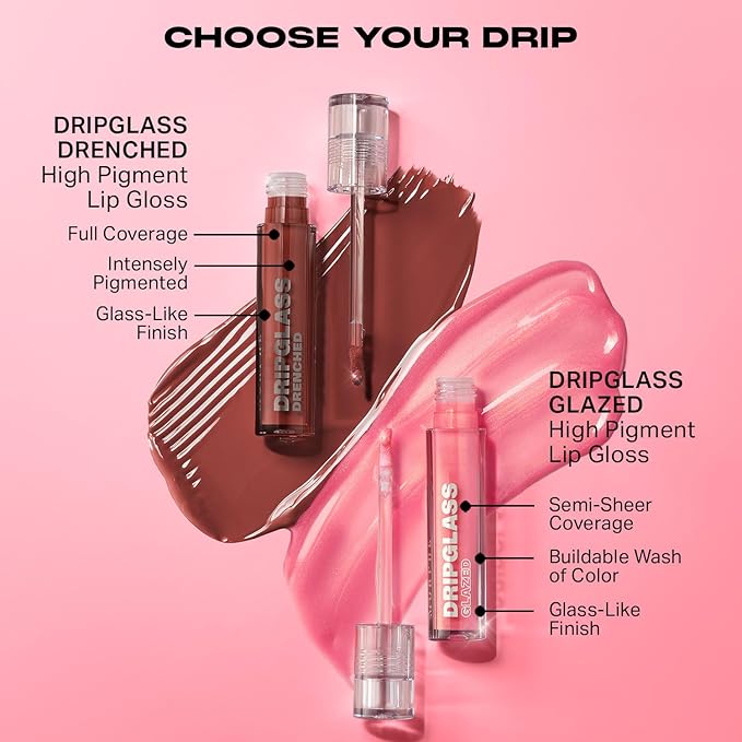 MORPHE Dripglass High Shine Lip Gloss - Semi-Sheer or Full Coverage Lip Color with Glass-Like Shine and Nonsticky Finish - Infused With Squalane & Vitamin E - Peach Prism (0.13 Fl Oz)