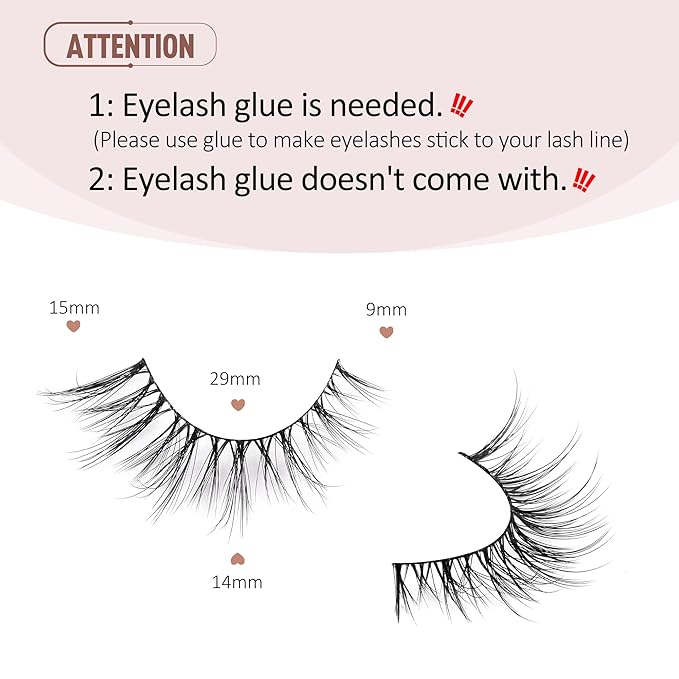 Onlyall False Eyelashes Natural Fake Eye Lashes Wispy False Lashes D97