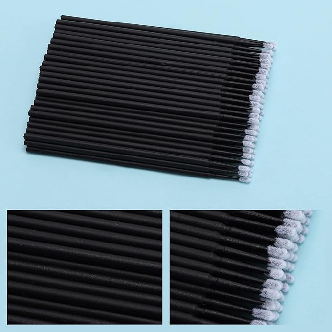 Tbestmax 500 Pcs Disposable Micro Applicator Brush Micro Swabs, Eye Lashes Mascara Wands for Eyelash Extension Black