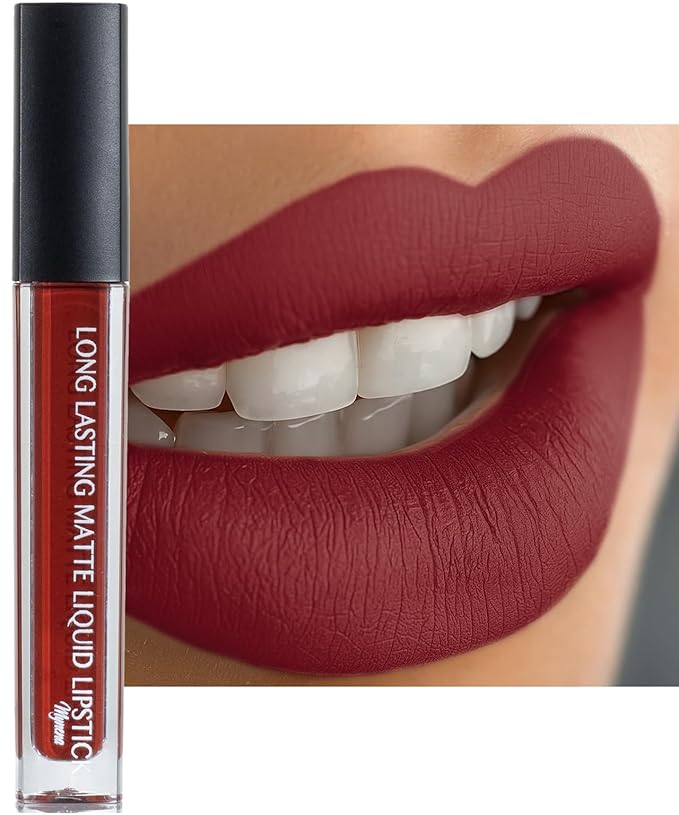 Mynena Chestnut Long Lasting Lipstick for Women Waterproof & Transfer-Proof | Hydrating with Shea Butter | Bold Pigment Intense Matte Color Lip Stain | Talc-Free & Vegan Product that Performs | Sienna