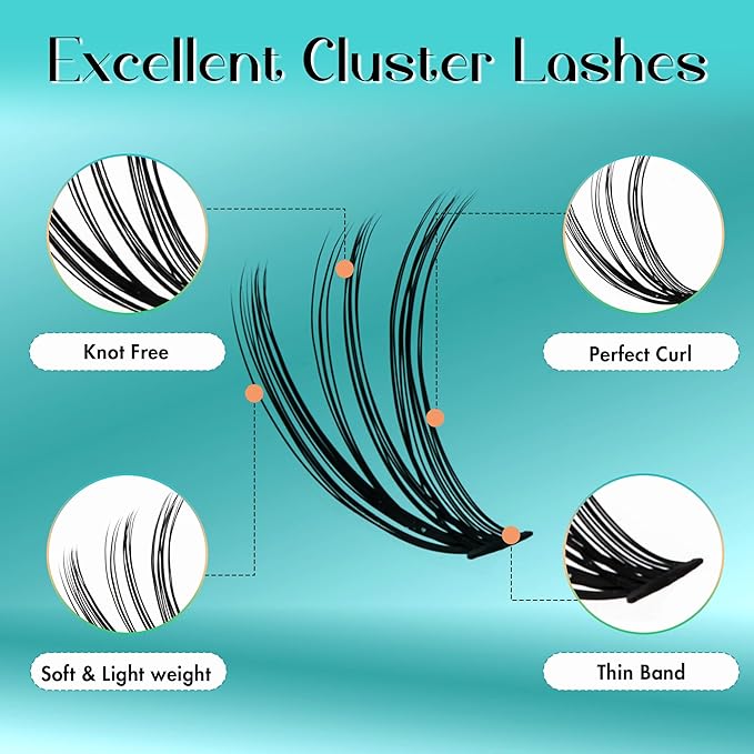 GEMERRY Lash Clusters 280pcs 30D DIY Eyelash Extension D Curl Individual Lash Cluster Natural Eyelash Extension Mixed Tray Reusable Handmade Home Application (30D-0.07D-10-18MIX)